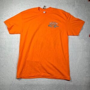 Suna 48 Annual Memorial Day T Shirt Mens L Orange Cotton Biker Rally Red River